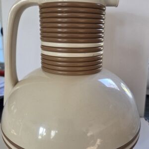 Corningware Cream and Brown Coffee Carafe